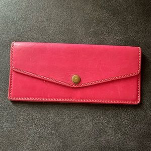 Minimalist pink fossil wallet